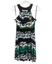 NUEVO CON ETIQUETAS MAX AND CLEO Vestido Halter Línea A Estampado Esmeralda Para Mujer Talla 4 NUEVO $ 128