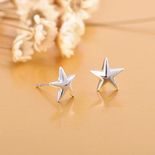 Pendientes Estrella Plata de Ley 925 Mujer Niña Pendientes