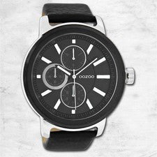 Oozoo Reloj De Pulsera Para Hombre Timepieces Analógico De Cuero Negro UOC6069A