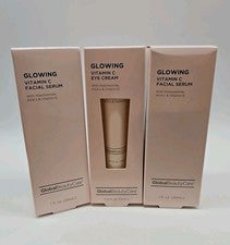 2 Sueros Faciales Globales Beauty Care Vitamina C Brillantes, 1 Tubo de Crema para Ojos