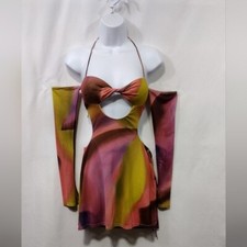 NUEVO CON ETIQUETAS Moda Vestido Artístico Nova Para Mujer S Multicolor Fiesta Costero Retro