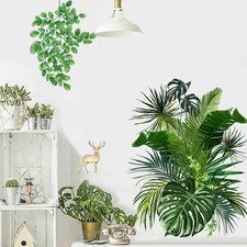 1 Juego de 4 Piezas Pegatinas de Pared Plantas Verdes Estilo Nórdico Calcomanía de Pared Decoración del Hogar