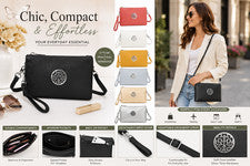 Mini bolso bandolera y monedero de muñeca para mujer - billetera para teléfono de doble compartimento