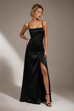 VESTIDO ESTILO LENCERÍA SATINADO ZARA NEGRO TALLA XS 8741/899/800 15" Ptp