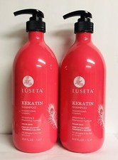 Champú de queratina Luseta 2 botellas ~ Fórmula calmante y nutritiva 33,8 fl oz cada una