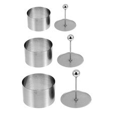 3 juegos de utensilios de cocina de acero inoxidable con forma de anillo de alimentos