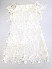 Vestido Gianni Bini Para Mujer Blanco Crochet Encaje Maggie Midi Hombro Descubierto XS NUEVO SIN ETIQUETAS