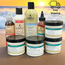 Dr Miracle’s Juego Completo de Cuidado del Cabello 8- Paquete de Champú, Aceites, Cremas y Tratamientos