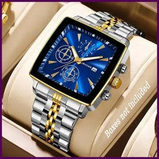 Reloj pulsera de cuarzo con esfera cuadrada de lujo para hombre de moda de acero inoxidable para hombre de negocios