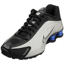 Nike Shox R4 Mujer Moda Entrenadores en Negro Plata - 6.5 UK