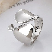 Anillo de pareja de plata de ley 925 minimalista ajustable joyería