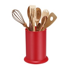 Soporte para Utensilios de Cocina 5x6.5", Soporte para Utensilios de Plástico para Cubiertos, Rojo