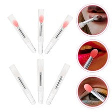 6 piezas Práctico Cepillo de Sombra de Ojos Cabeza de Silicona Cepillo de Labios Cepillo de Belleza Prop