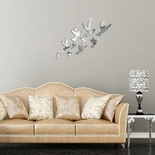 Pegatina efecto espejo decorativa pared salón decoración hogar