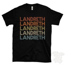 CAMISETA LANDRETH ESTILO RETRO REPETIDO Hombre y Mujer Novedad Genial Nombre Regalo