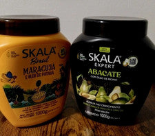 Nuevo 2 Paquetes %100 VEGAN SKALA Juego de Cuidado del Cabello: Abacate y Brasil Maracuyá