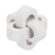 Decoración de nudo de madera 3,5" eslabones de cadena adornos para el hogar redondeado cuadrado blanco