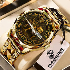 Reloj de cuarzo de lujo de aleación 250 aniversario 2025 US Marine Corps - 1842