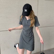 Vestido para mujer diseño sentido irregular con capucha plisada cintura metida camiseta vestido
