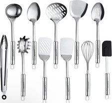 Juego de utensilios de cocina de acero inoxidable MAPHYTON 11 piezas resistente al calor CAJA ABIERTA