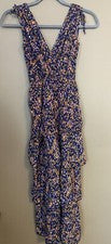 Vestido Ace Fashion azul/naranja con volantes en capas talla pequeña