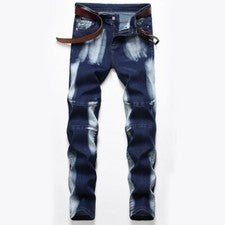 Pantalones de mezclilla rectos elásticos ajustados para hombre Pantalones de mezclilla Retro Hip Hop