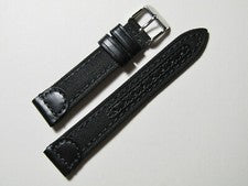 Correa de reloj Hadley-Roma MS868 de 20 mm para hombre de lona negra y cuero