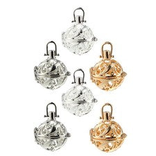 6 Pcs Essential Oil Carrier Pendants Alloy Aromatherapy Fragrance Perfume