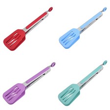 Utensilio con mango de silicona nuevo cocina acero ensalada servir cocina barbacoa pinzas