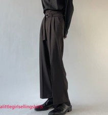Pantalones Japoneses Para Hombre Juvenil Informales Sueltos Pierna Ancha Pantalones Moda