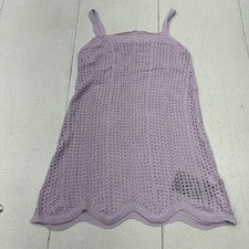 Moda Mini Vestido Lavanda Púrpura Crotchet Sin Mangas Para Mujer Talla Pequeña NUEVO