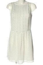 Vestido de verano Zara Trafaluc minivestido estampado de puntos lana blanco gris talla 36