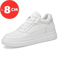 Zapatillas Elevadoras Hombre Zapatos Elevador Plantilla Aumento Altura 8cm Blanco Negro Más Alto-S