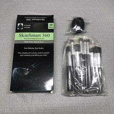 Juego de brochas de maquillaje SkinSmart 360 10 piezas negro y plateado + kit de belleza de esponja