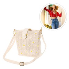 Bolso bandolera de paja para mujer mensajero todo a juego