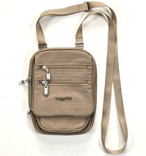 BOLSO BANDOLERA BAGGALLINI JOURNEY RFID BEIGE MULTIBOLSILLO CREMALLERA VIAJE