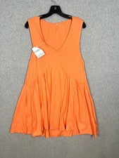 Mini Vestido Naranja Vibrante Ropa de Moda para Mujer - Talla XS - Escote en V - Nuevo con Etiquetas
