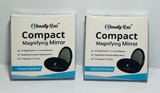 Espejo de aumento compacto Beauty Rus✅PAQUETE DE DOS (NEGRO)