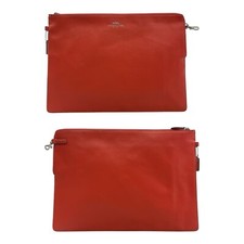 Bolso sin asas COACH F6520 Saffiano de cuero con cremallera bolsa de negocios NARANJA