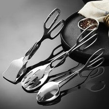 Alicates para servir de acero inoxidable 25,5 cm para embutidos delicatessen y cuencos de verduras