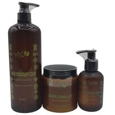 NATURAL CHIC - SET DE CUIDADO DEL CABELLO ESPESANTE CHAMPÚ MASCARILLA SUERO KIT DE AUMENTO DE VOLUMEN