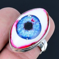 Anillo de joyería de plata esterlina 925 hecho a mano con piedras preciosas d...