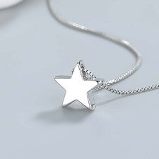 Collar de cadena colgante con dije de estrella de plata de ley 925 para mujeres niñas joyas regalo