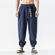 Pantalones chinos de kung fu para hombre Pantalones de tai chi Entrenamiento deportivo Artes de wushu Con cordones