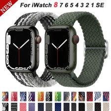 Correa deportiva de nailon tejida 38/40/41/42/44/45 mm para Apple Watch 9 8 7 6 5 4 SE