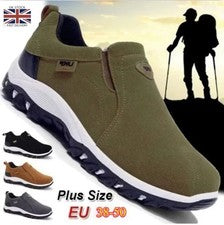 Hombres Sin Cordones Calce Ancho Aire Libre Senderismo Camping Caminar Zapatos Botas Entrenadores Talla