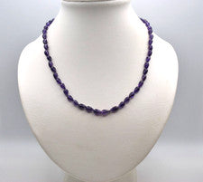 Collar gota amatista con piedras lisas lijadas