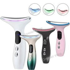 Dispositivo reafirmante de estiramiento de la piel facial de microcorriente LED máquina de belleza facial cuello
