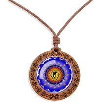 Collar colgante de madera Boho Chakra Mandala Buda para hombre y mujer joyas