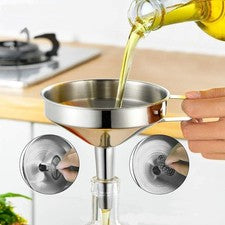 Embudo de cocina 201 acero inoxidable con mango fijo 11 13 15 cm
